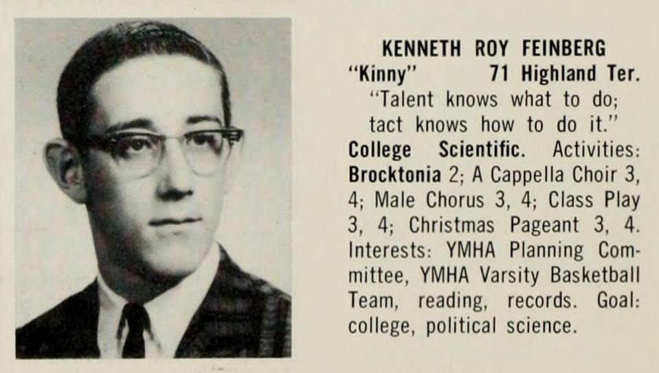 Ken Feinberg's photo in the 1963 Brocktonia, the yearbook of Brockton High School