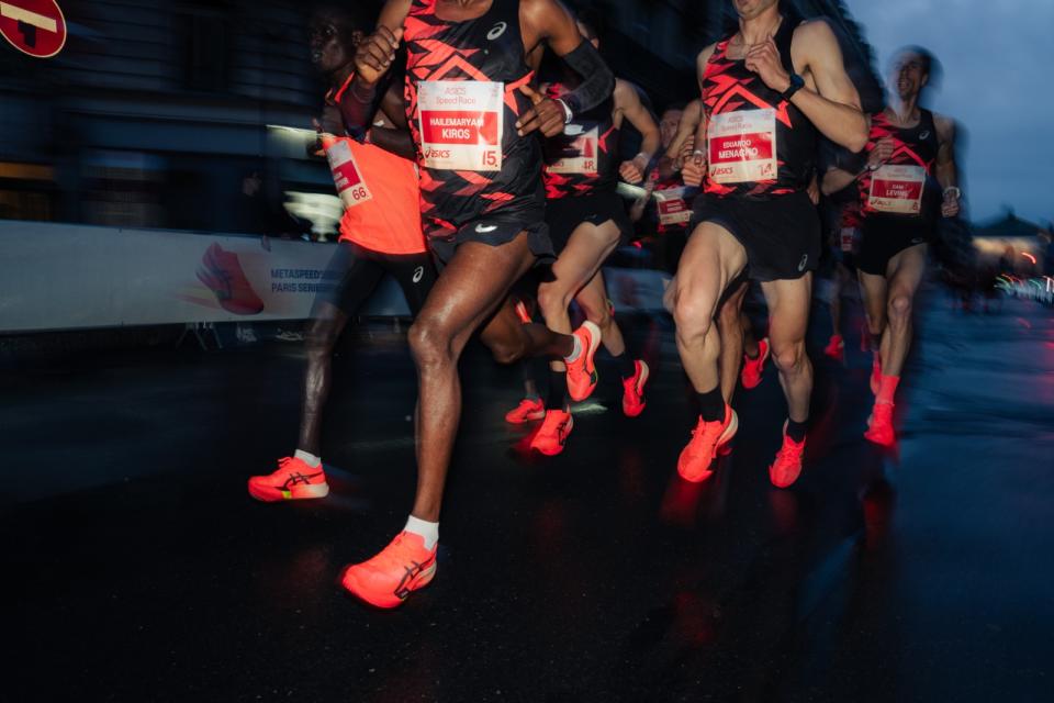 The Asics Metaspeed Paris held its weight during wet weather conditions as proven by the pro athletes during the Ignite Run. PHOTO: Asics