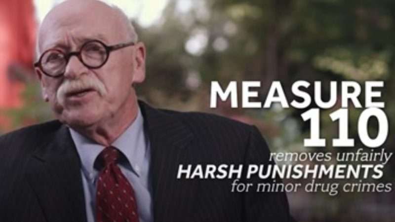 A still from an ad encouraging Oregon voters to vote yes on Measure 110