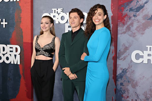 Amanda Seyfried, Tom Holland and Emmy Rossum at Apple TV+'s 