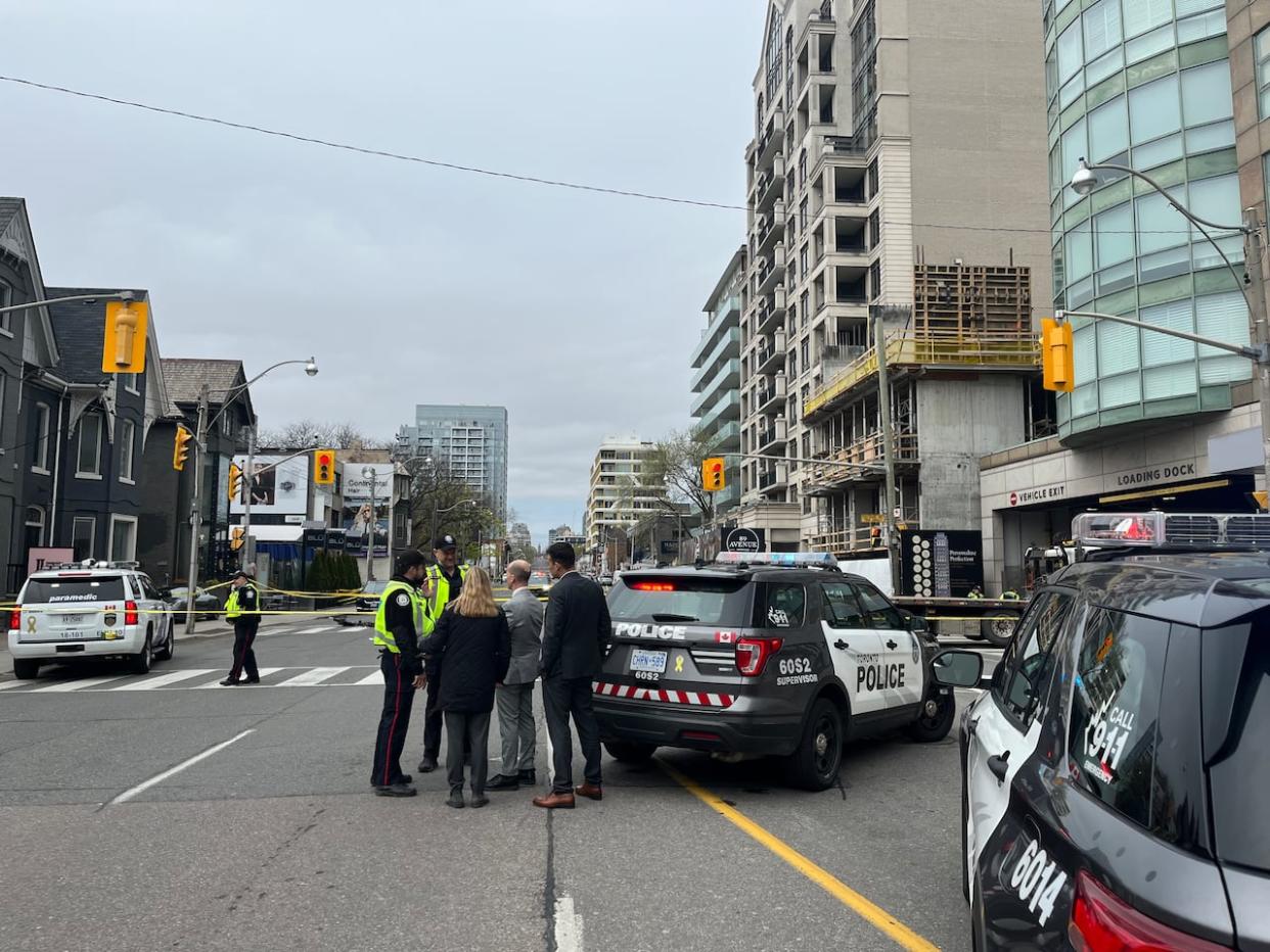 Police are investigating after a cyclist was struck and killed in Toronto Tuesday. (Olivia Bowden/CBC - image credit)