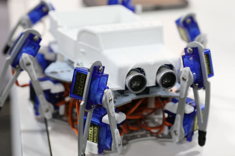 STEMI Hexapod with extra sensors (Credit: Jeremy Lips)