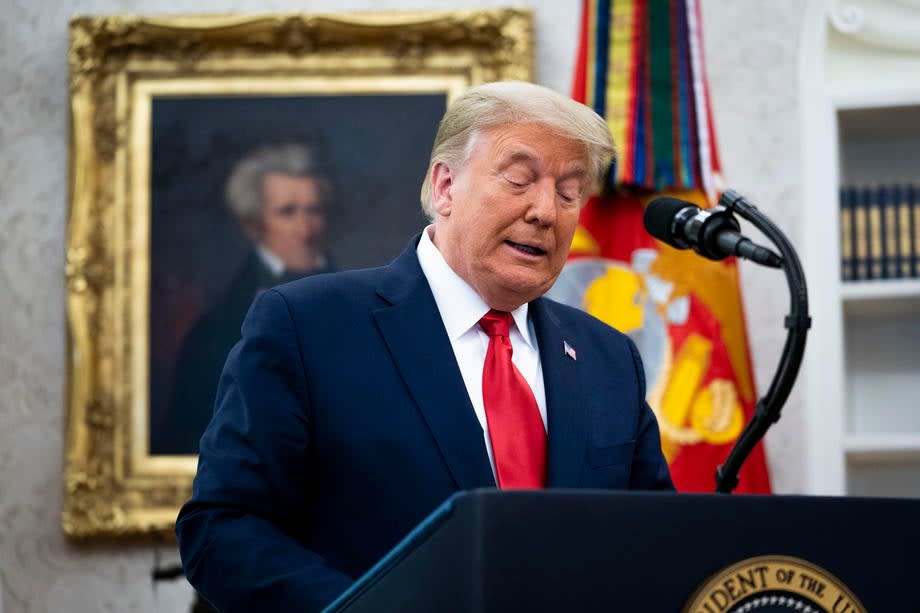 Donald Trump makes remarks about the election after presenting the Medal of Freedom to Lou Holtz in early December (EPA-EFE)