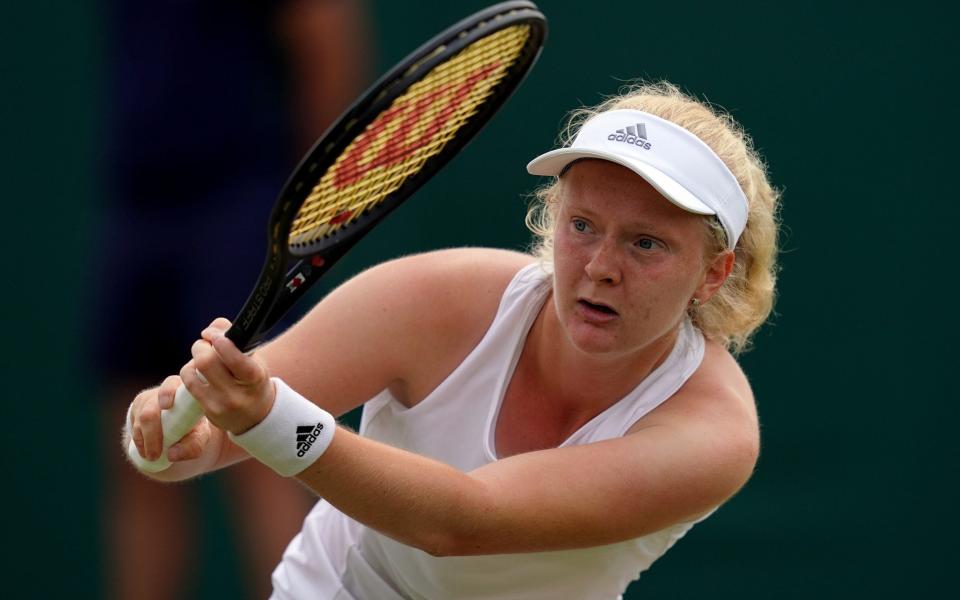 Fran Jones collapsed on court at the end of her match against Georgina Garcia Perez - PA