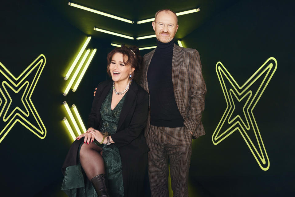 This image and the information contained herein is strictly embargoed until 00.01 Friday 2nd December 2022

From ITVX

ITVX launches on 8th December 2023

Pictured: Helena Bonham Carter and Mark Gatiss star in Nolly.

This photograph is (C) ITV Plc and can only be reproduced for editorial purposes directly in connection with the programme or event mentioned above, or ITV plc. Once made available by ITV plc Picture Desk, this photograph can be reproduced once only up until the transmission [TX] date and no reproduction fee will be charged. Any subsequent usage may incur a fee. This photograph must not be manipulated [excluding basic cropping] in a manner which alters the visual appearance of the person photographed deemed detrimental or inappropriate by ITV plc Picture Desk.  This photograph must not be syndicated to any other company, publication or website, or permanently archived, without the express written permission of ITV Picture Desk. Full Terms and conditions are available on the website www.itv.com/presscentre/itvpictures/terms

For further information please contact:
james.hilder@itv.com