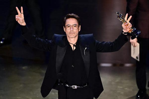 Robert Downey Jr. ganando el Óscar por 'Oppenheimer' (imagen: Getty)