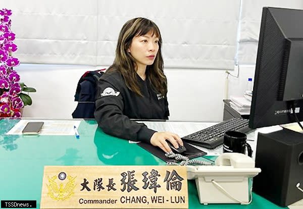 苗栗縣警察局設立74年以來張瑋倫是第一位刑警女大隊長。（記者江乾松攝）