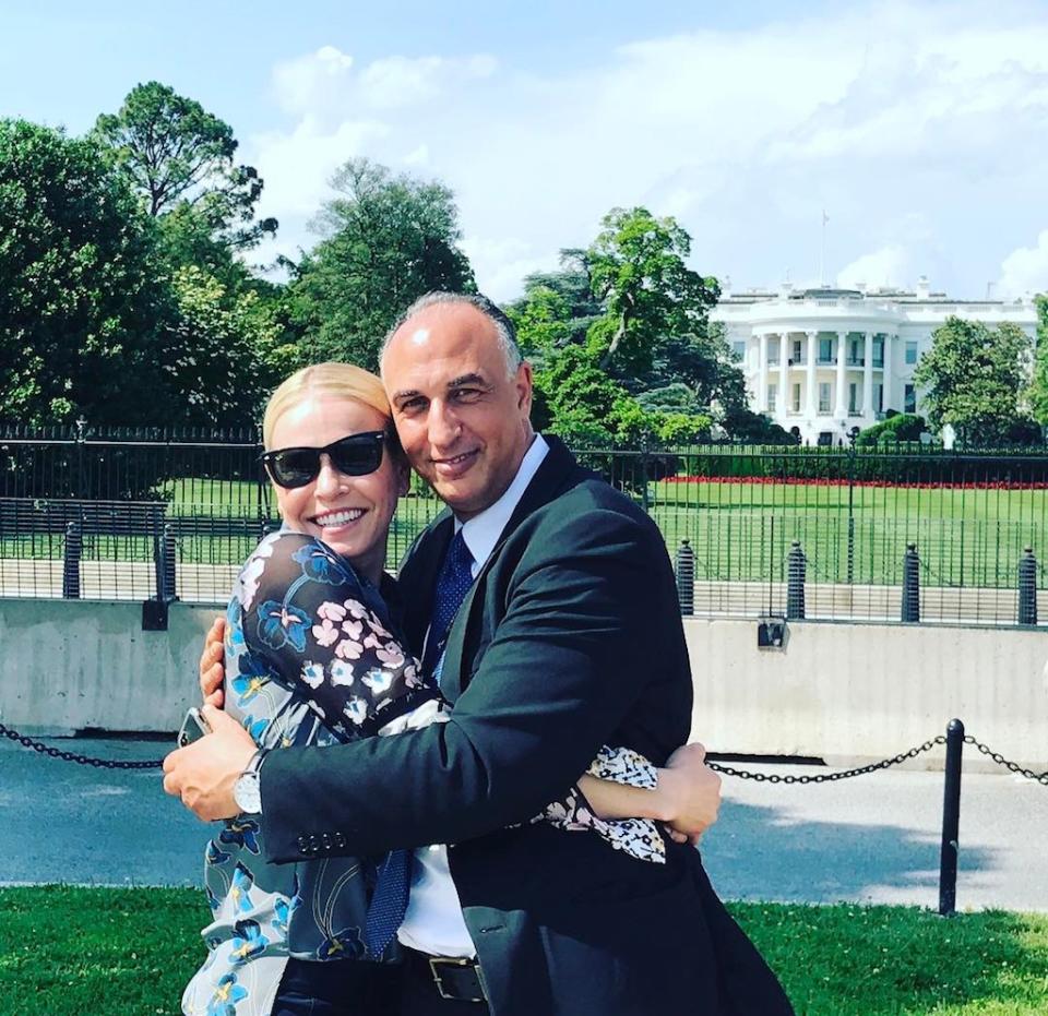 <p><span>Does the funny lady have a new man? Nah, she’s just keeping her new tradition going. “Whenever I go to D.C., I like to hug an immigrant in front of the White House,” she explained. “You can hire him as your driver at U.S. Sedan. Abdallah Der Der is his name and driving is his game.” (Photo:<span> <a rel="nofollow noopener" href="https://www.instagram.com/p/BUSU71fg6O3/" target="_blank" data-ylk="slk:Chelsea Handler;elm:context_link;itc:0;sec:content-canvas" class="link ">Chelsea Handler </a></span>via Instagram)</span> </p>