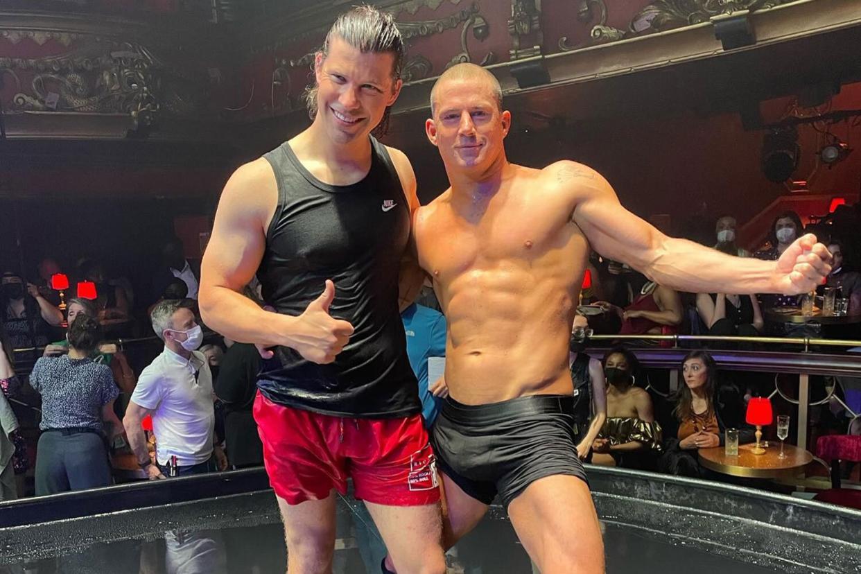 https://www.instagram.com/p/Cofs9GJOIsq/?hl=en hed: Channing Tatum Shares Shirtless Behind-the-Scenes Looks at Magic Mike's Last Dance: 'We Did Our Part'
