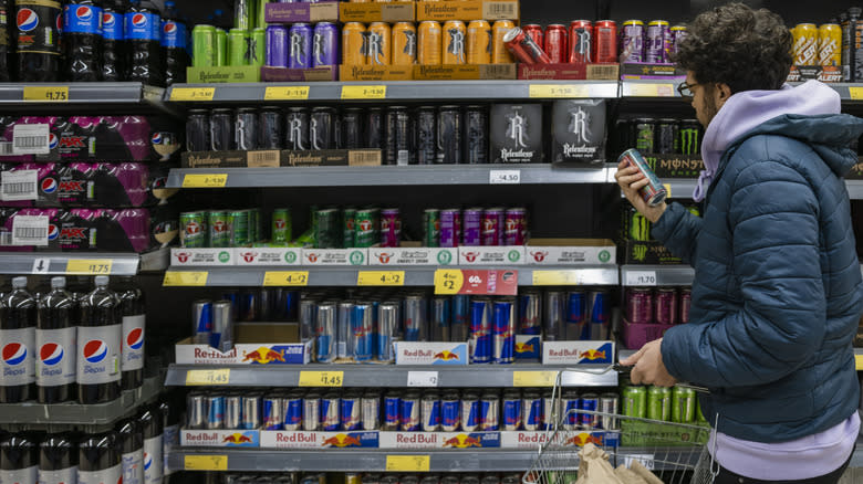 Energy drinks aisle