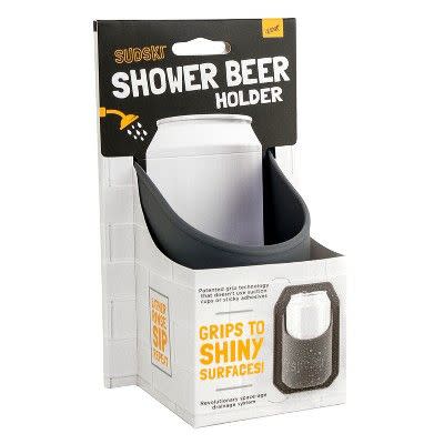 <p><strong>30 Watt</strong></p><p>target.com</p><p><strong>$15.00</strong></p><p><a href="https://www.target.com/p/sudski-shower-beer-holder-drinkware-30-watt/-/A-53575425" rel="nofollow noopener" target="_blank" data-ylk="slk:Shop Now;elm:context_link;itc:0;sec:content-canvas" class="link ">Shop Now</a></p><p>It's a little stereotypical and short-minded to offer beer-themed gifts in a Father's Day gift guide but, hey, this is the first one so far so please pat us on the back! (Okay, there <em>are </em>more coming.) But when we stumble across a suction-cup shower caddy designed to hold a beer as you deep-condition, we can't *not* share it with you. <br></p>