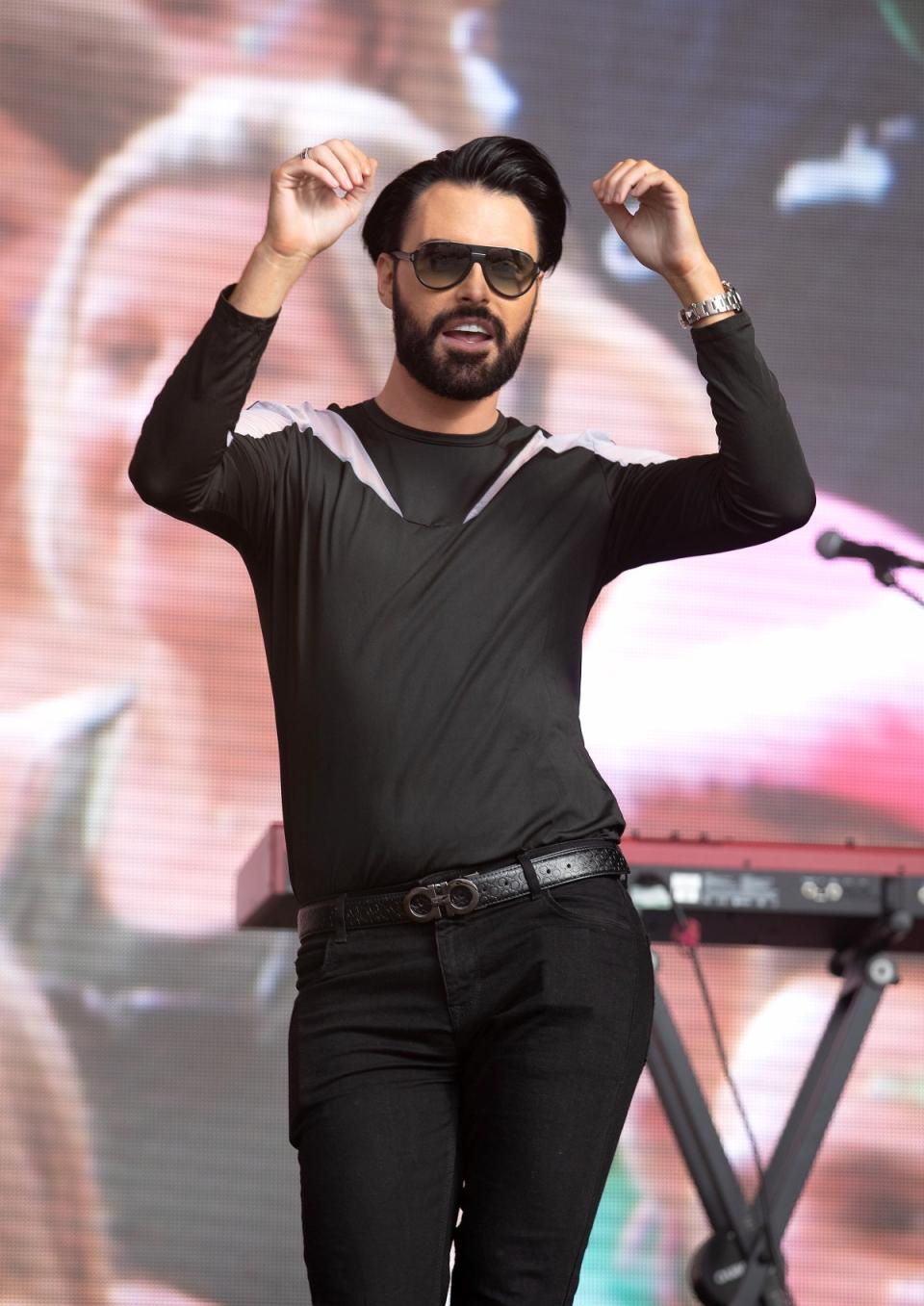 Rylan Clark-Neal during the Flackstock festival in memory of Caroline Flack at Pangbourne, Berkshire. (PA)