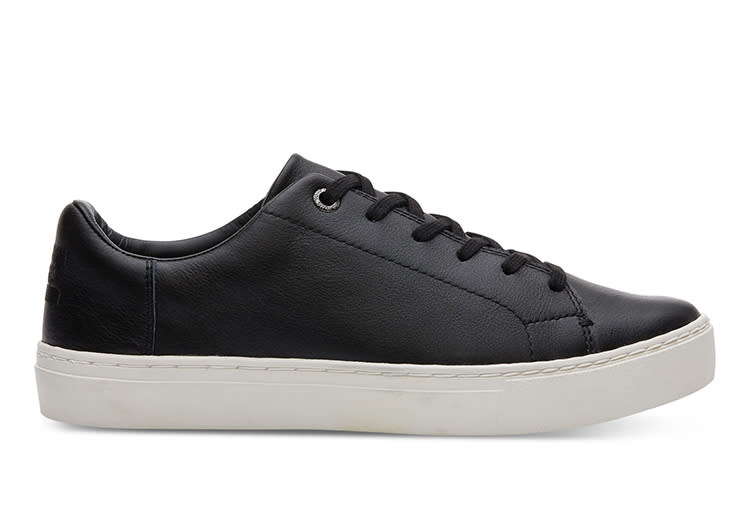 Black Leather Women's Sneakers