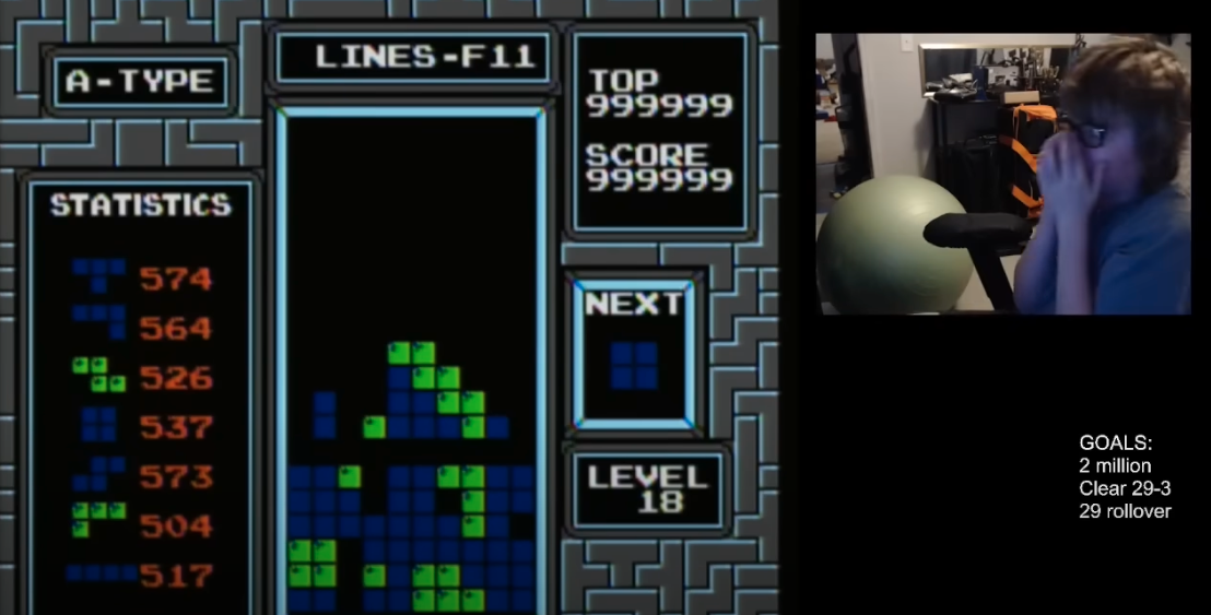 US teenager's Tetris achievement. (YouTube)