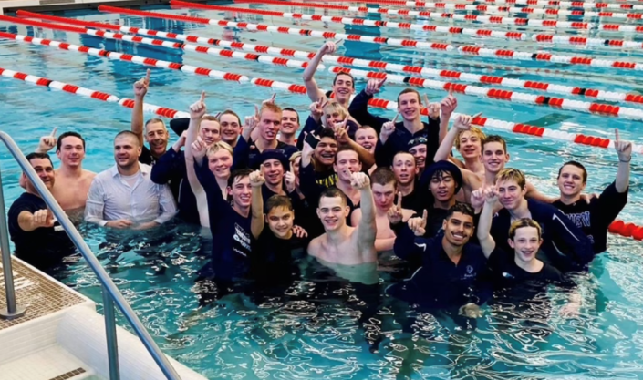 The Lakeview boys swimming and diving team won the Southwestern Michigan Athletic Conference championship meet at Portage Central on Saturday.