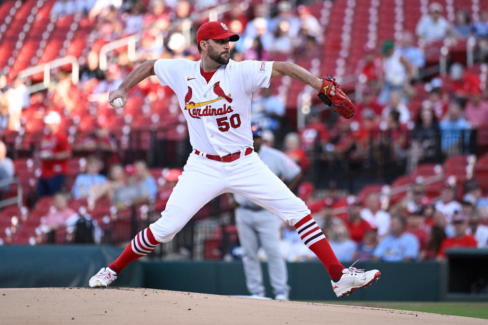 聖路易紅雀Adam Wainwright。（Photo by Joe Puetz/Getty Images）