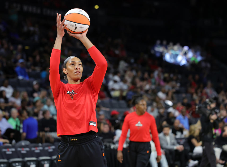 Las Vegas Aces forward A'ja Wilson is the best player on the best team in the league and won MVP last season. (Ethan Miller/Getty Images)