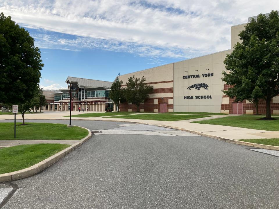 The exterior of Central York High School where the school has removed two books from its library for containing what it deemed inappropriate content.