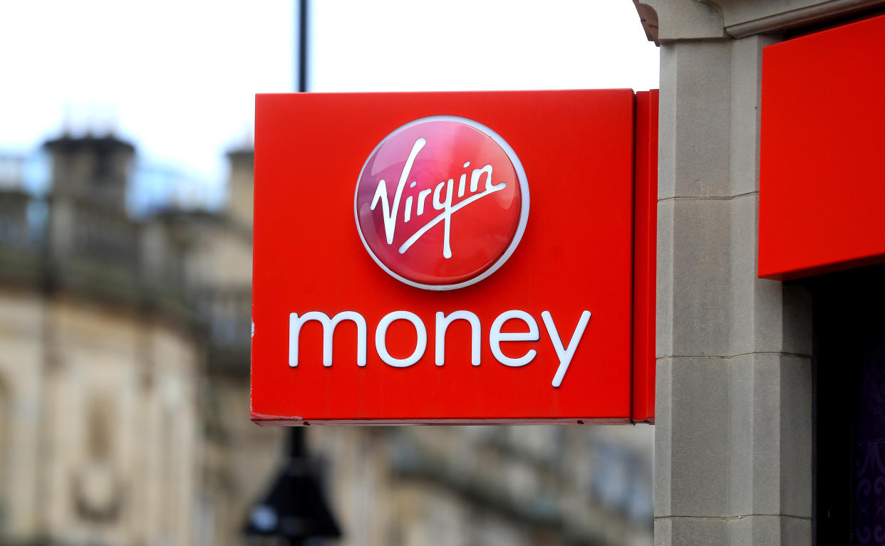 File photo dated 31/03/20 of a Virgin Money branch in Sheffield. Virgin Money customers have increased the amount of cash in their bank accounts by around 5% as people have been unable to spend money eating out or shopping in the usual way because of the pandemic.