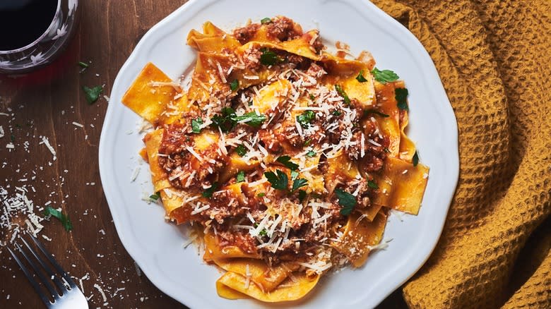 pasta with Bolognese sauce