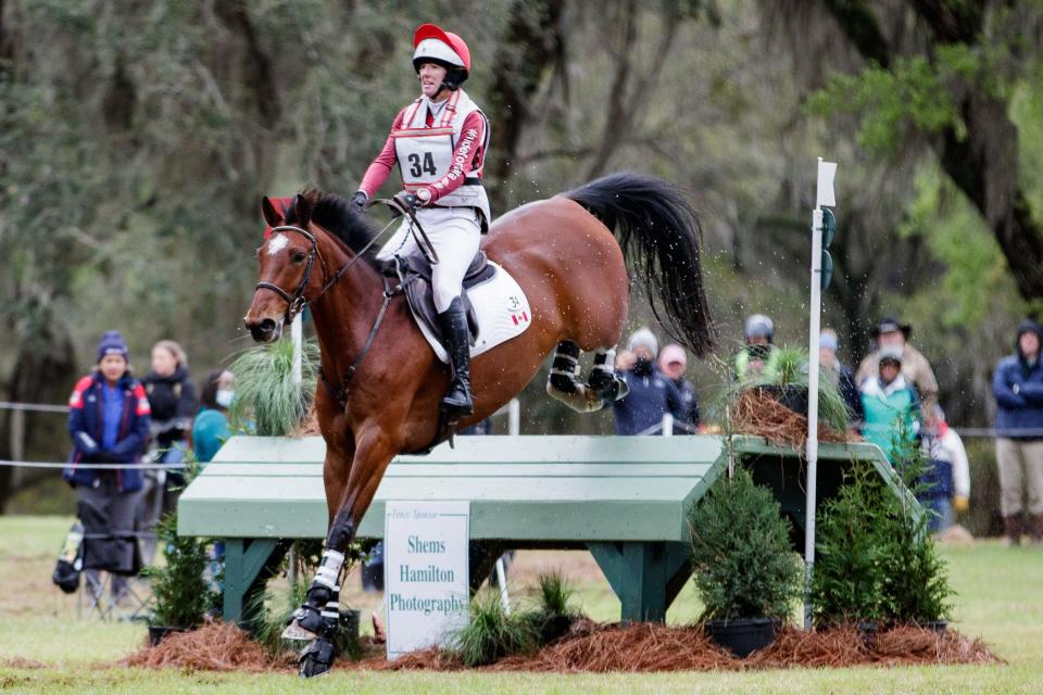 Riders compete in the cross country event at the Red Hills International Horse Trials on Saturday, March 12, 2022.