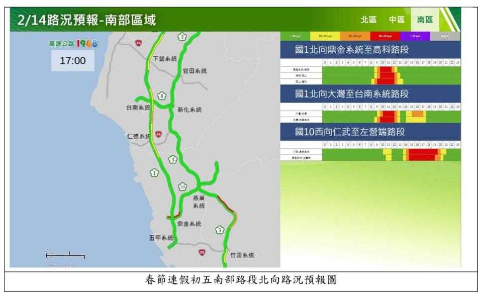 南部路況預報