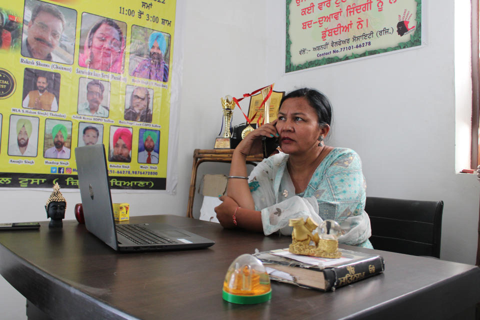 Satwinder Kaur Satti at her office in Ludhiana on April 10.<span class="copyright">Bilal Kuchay</span>