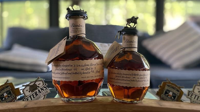 two bottles of Blanton's bourbon