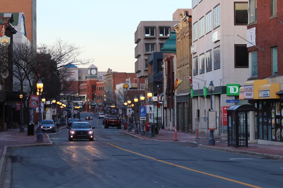 This section of Moncton's Main Street between Lutz and Botsford streets would be open to only westbound traffic under a plan expected to be approved later this month.