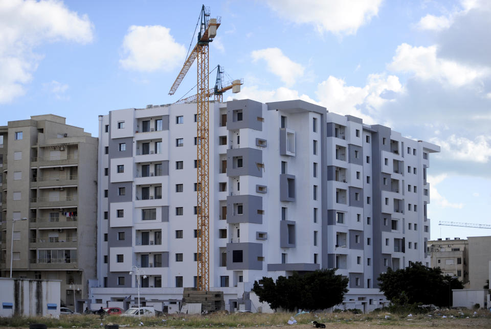 A building site is seen in Soukra, outside Tunis, Wednesday Dec. 20, 2023. Tunisians will head to the polls on Sunday Dec.24, 2023 for the country's first local elections since President Kais Saied wrote a new constitution that voters approved last year. Tunisia is a country plagued by high unemployment, drought and shortages for basic necessities that credit ratings firms say is teetering on the verge of bankruptcy. (AP Photo/Hassene Dridi)