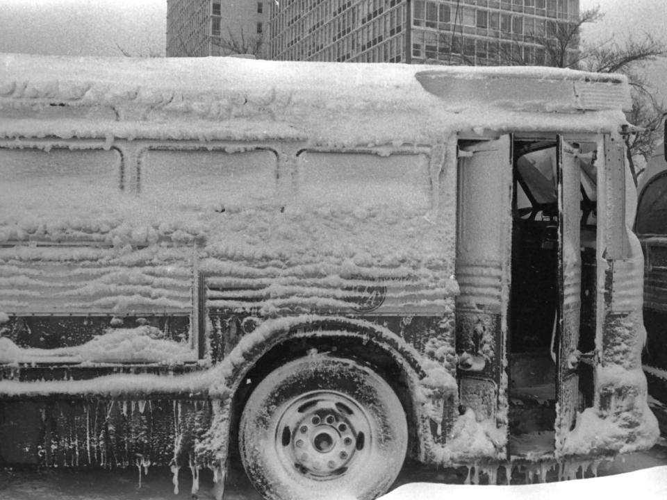 A Chicago Transit Authority bus in January 1967.