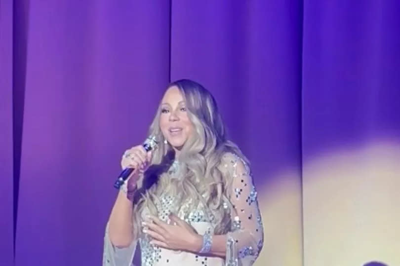 Pop superstar Mariah Carey was on hand to serenade the happy couple at the reception