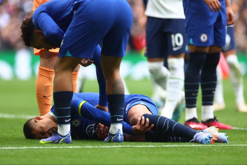 Thiago Silva was injured inside then opening 15 minutes. (Action Images via Reuters)