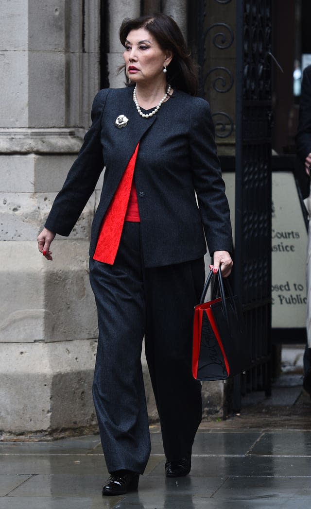 Lady Hiroko Barclay (left) leaves the High Court (Kirsty O'Connor/PA)