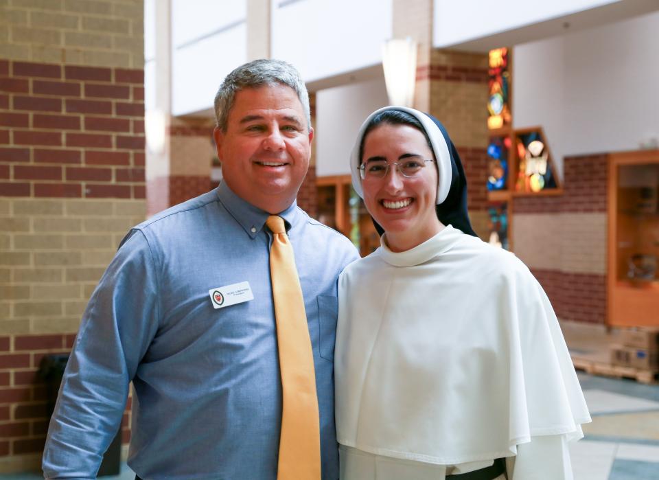 "The thing I’m most proud of is the faculty and staff,” said Sompayrac, with Sister Madeline Rose Kraemer, Religion Department chair.