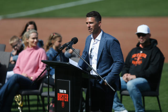 Alex Pavlovic on X: Brian Wilson came back for Buster Posey Day