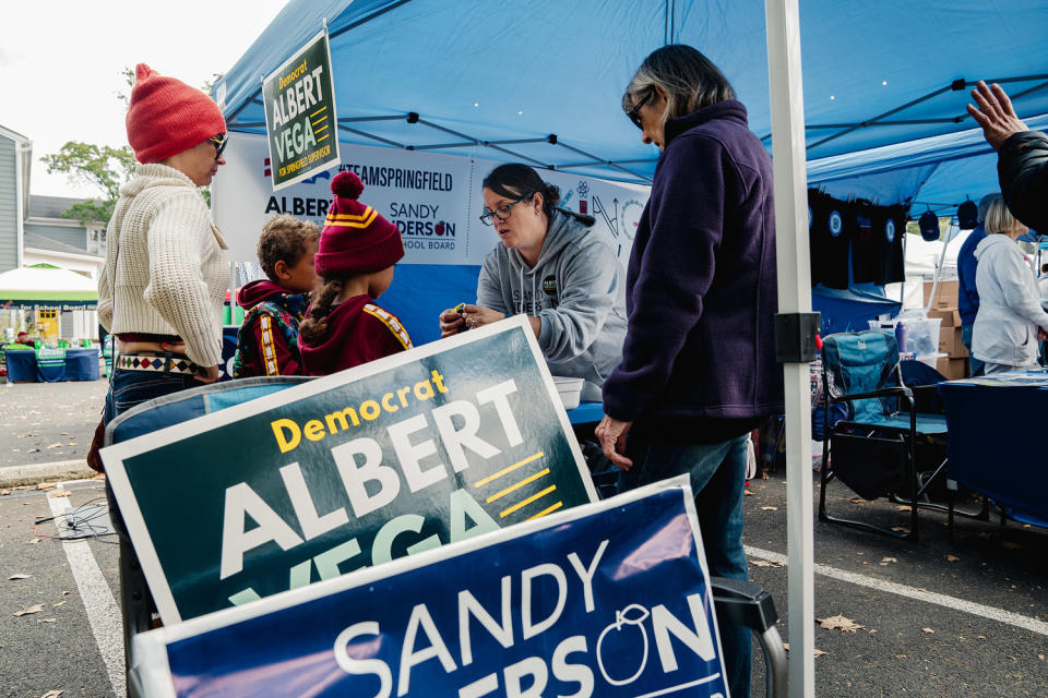 Sandy Anderson was one of 12 Democrats to win election to the Fairfax County School Board this week, shutting out all the GOP-backed candidates.  (Shuran Huang for NBC News)