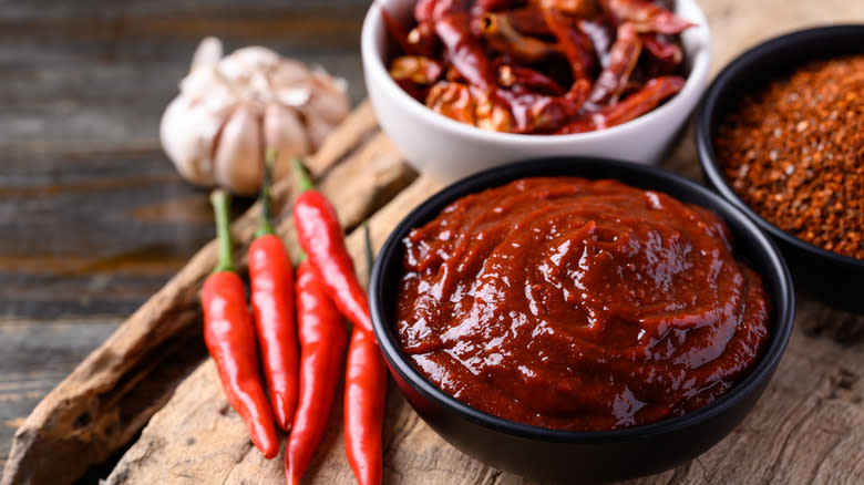 bowl gochujang peppers spices