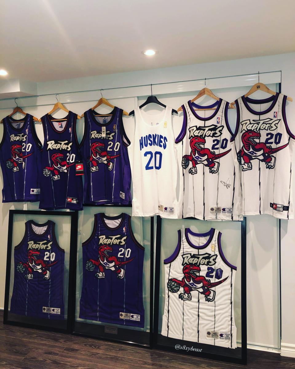 Kai's Raptors jersey collection is something else. 