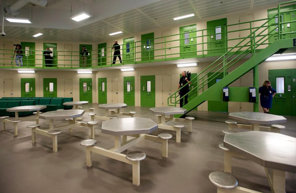 The general inmate facility is shown during a media tour of the Toronto South Detention Centre in Toronto on Thursday, Oct. 3, 2013.