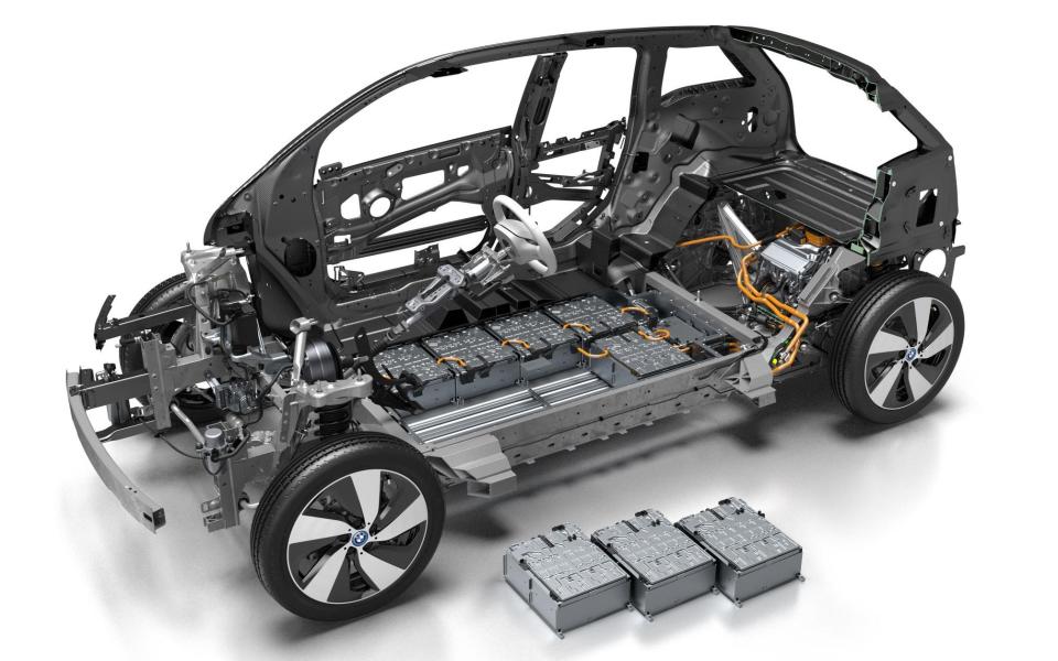 BMW i3 cutaway showing batteries