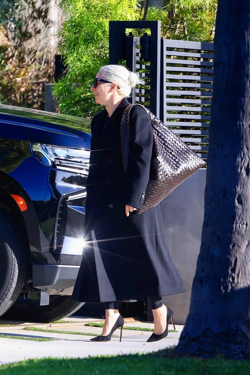 Lady Gaga steps out in West Hollywood wearing a giant diamond ring