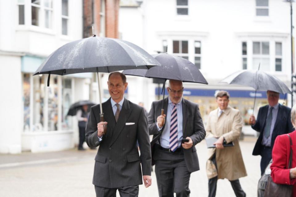 Isle of Wight County Press: Prince Edward arriving at Newport Minster