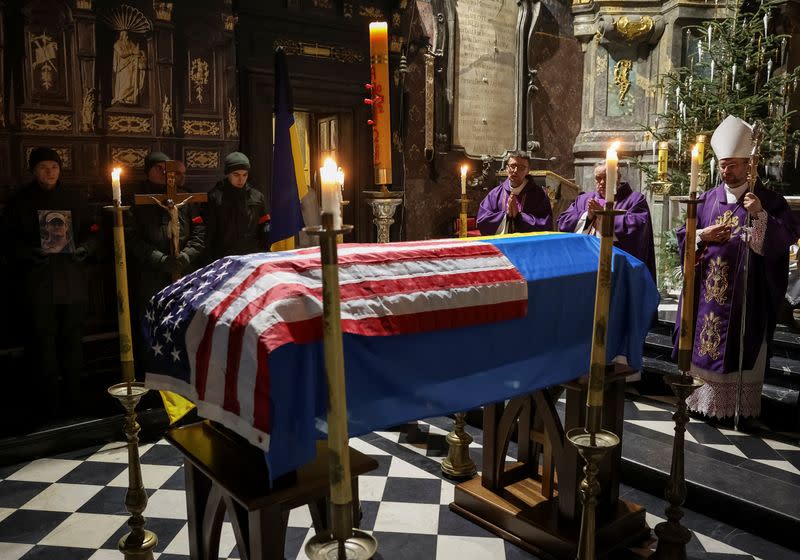 A memorial service for a serviceman from the international legion of Ukrainian army, former U.S. Navy SEAL Daniel Swift, who was recently killed in fights against Russian troops in Lviv