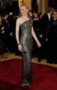 <p>Year: 2007<br> Designer: Armani Privé<br> Cost: $200,000<br> Cate appeared looking stunning in another breathtakingly expensive and beautiful one-should gown by Armani Privé, which was encrusted with Swarovski crystals in gunmetal grey. </p>