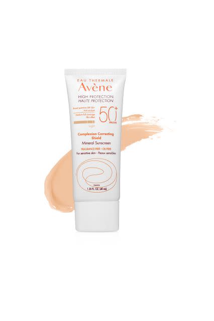 <p>Most tinted sunscreens are incredibly sheer, but this one provides a touch more coverage. Plus, that high SPF is #skingoals.</p><strong>Avène</strong>, $36, available at <a href="http://www.aveneusa.com/complexion-correcting-shield" rel="nofollow noopener" target="_blank" data-ylk="slk:Avène" class="link rapid-noclick-resp">Avène</a>