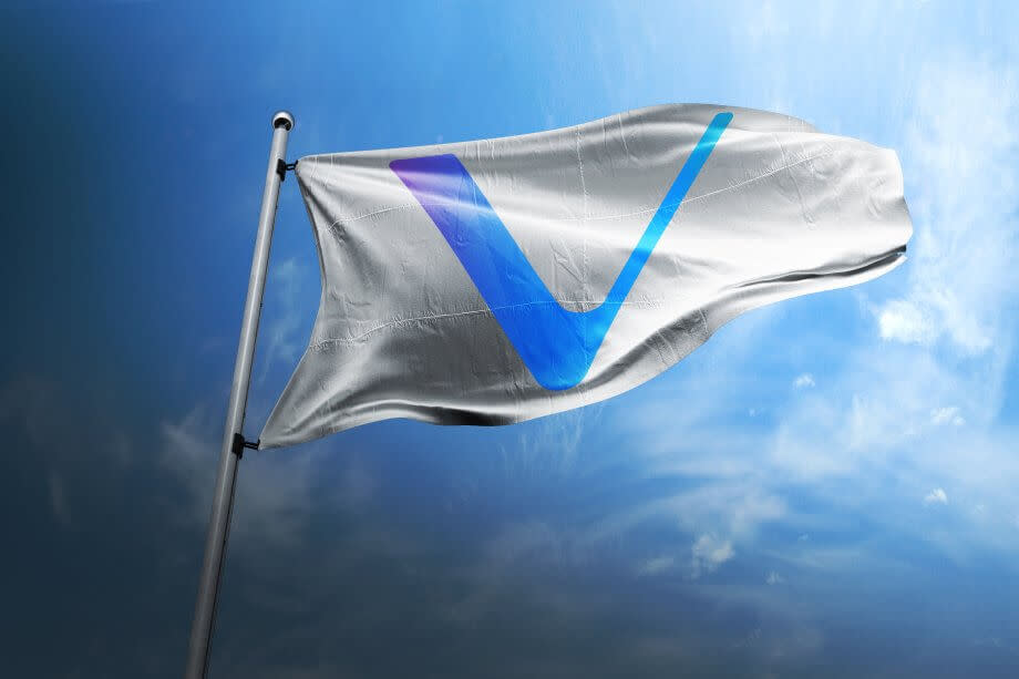 Weiße Flagge mit VeChain (VET) Flagge