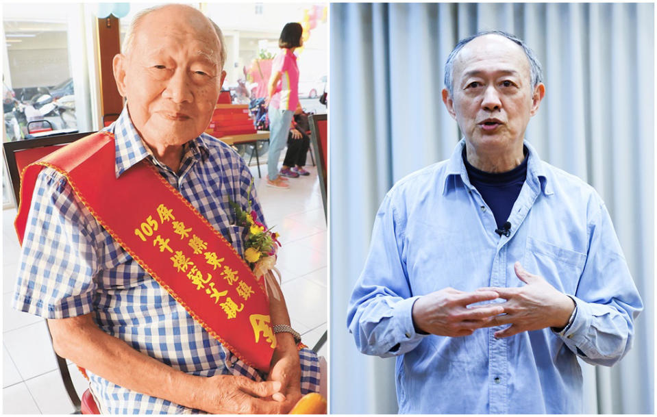 金士傑的爸爸金英（左）以高齡107歲離開人世。（圖／中時資料照）