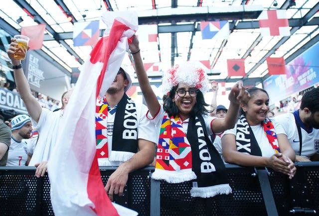 England fans at BOXPark Croydon