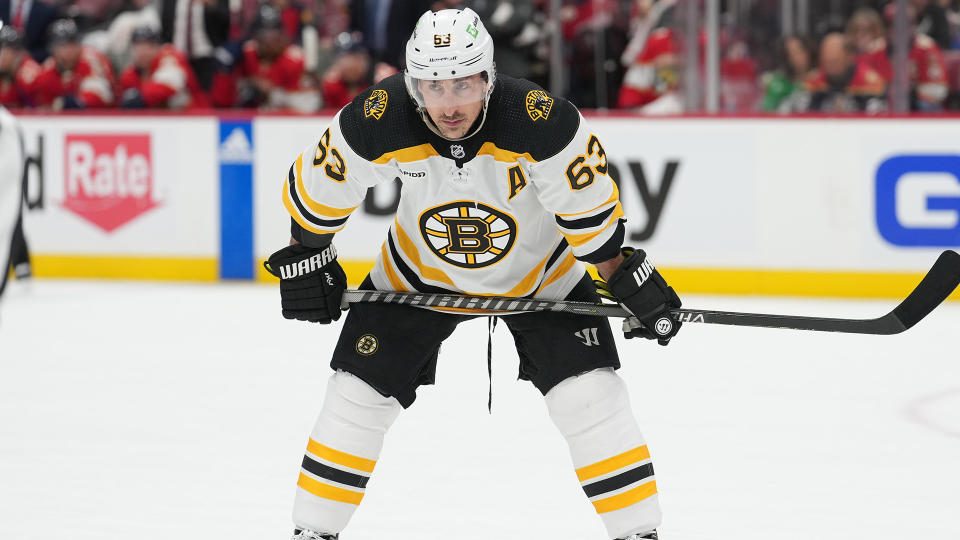 Bruins forward Brad Marchand will be counted on to pick up the slack in the wake of Patrice Bergeron's retirement. (Photo by Peter Joneleit/Icon Sportswire via Getty Images)